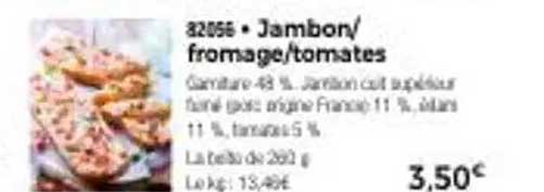 Jambon/fromage/tomates