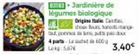 Jardinière de légumes biologique