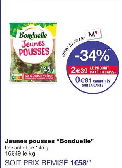Jeunes pousses "Bonduelle"