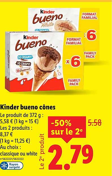 Kinder bueno cônes