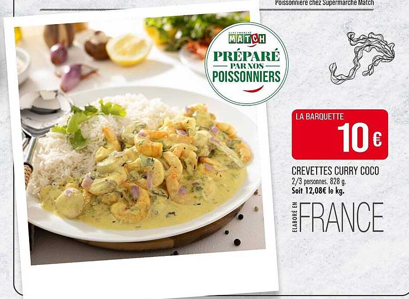 LA BARQUETTE CREVETTES CURRY COCO