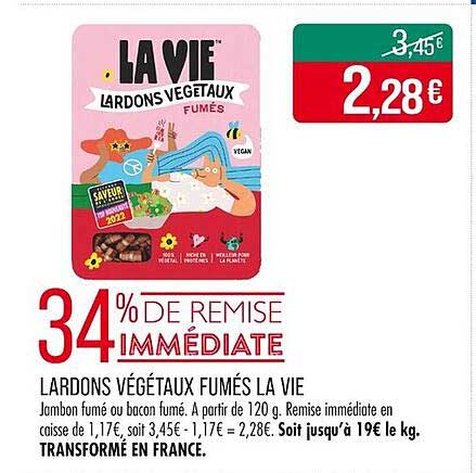 LARDONS VÉGÉTAUX FUMÉS LA VIE