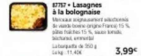 Lasagnes à la bolognaise