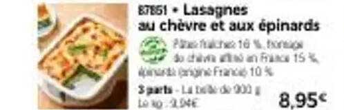 Lasagnes au chèvre et aux épinards