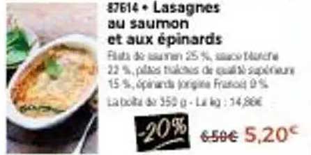 Lasagnes au saumon et aux épinards