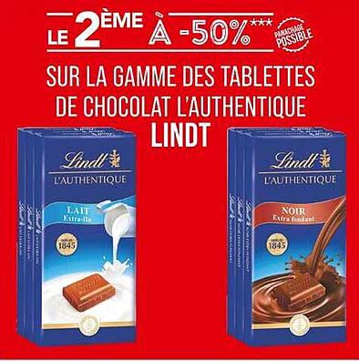 LE 2ÈME À -50*** SUR LA GAMME DES TABLETTES DE CHOCOLAT L’AUTHENTIQUE LINDT