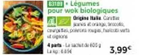 Légumes pour wok biologiques