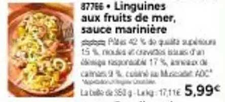 Linguines aux fruits de mer, sauce marinière