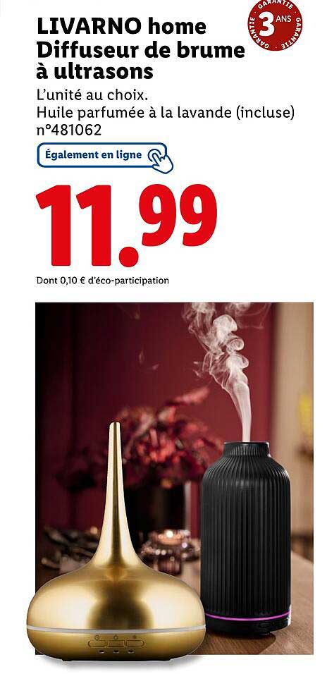 LIVARNO home Diffuseur de brume à ultrasons