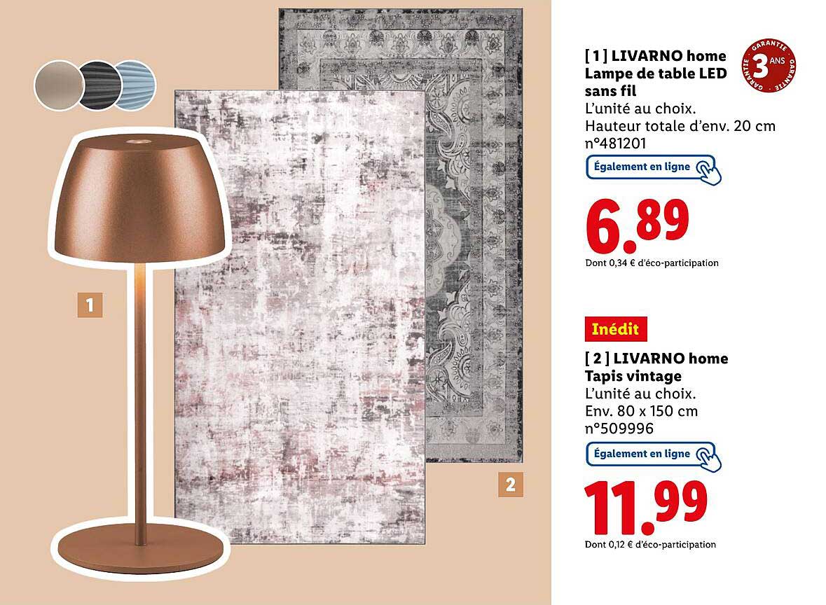 LIVARNO home Lampe de table LED sans fil