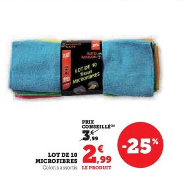 LOT DE 10 MICROFIBRES