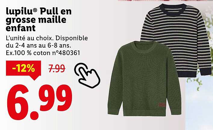 lupilu® Pull en grosse maille enfant