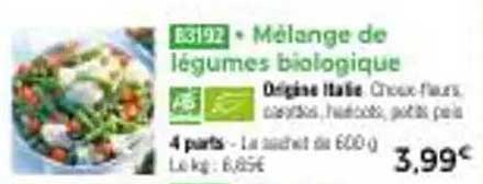 Mélange de légumes biologiques