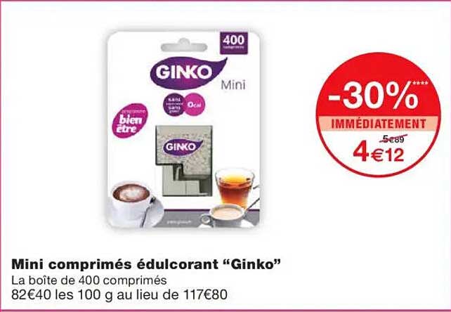 Mini comprimés édulcorant “Ginko”