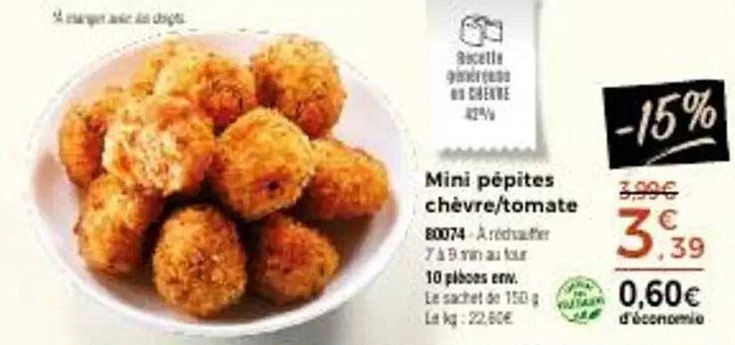Mini pépites chèvre/tomate