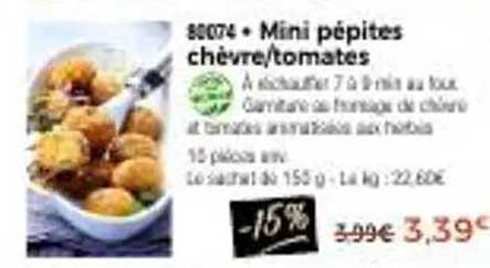 Mini pépites chèvre/tomates