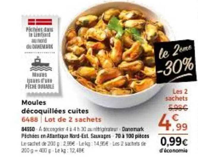 Moules décortiquées cuites