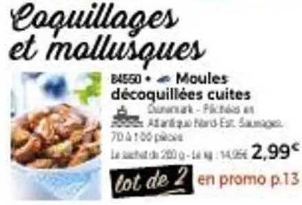 Moules décortiquées cuites