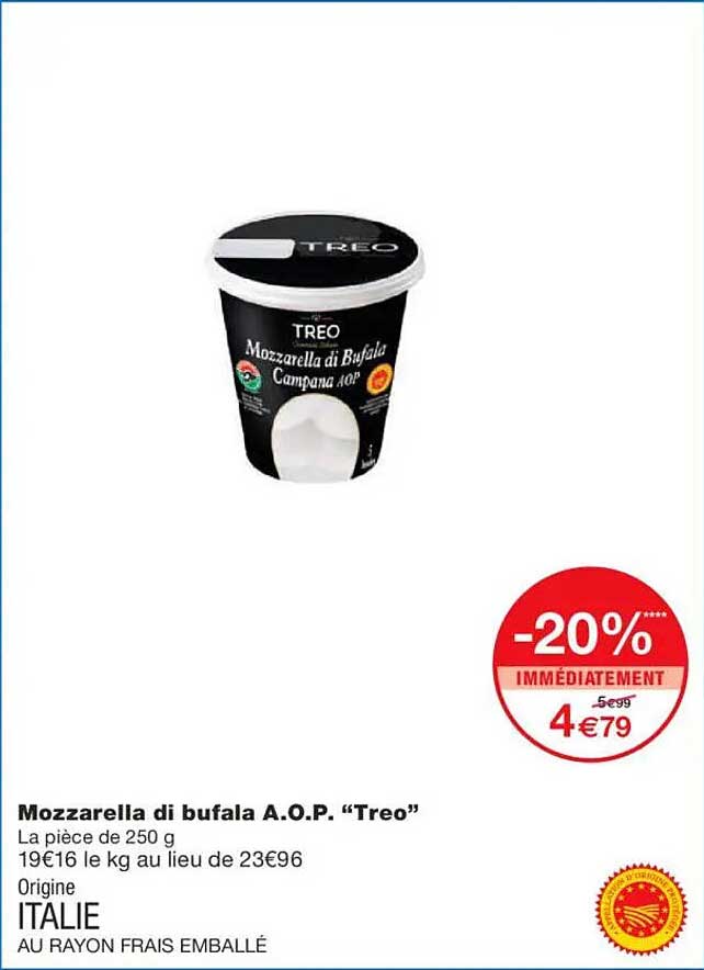 Mozzarella di bufala A.O.P. “Treo”