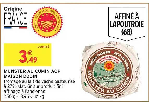 MUNSTER AU CUMIN AOP MAISON DODIN
