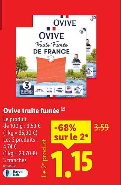Ovive truite fumée