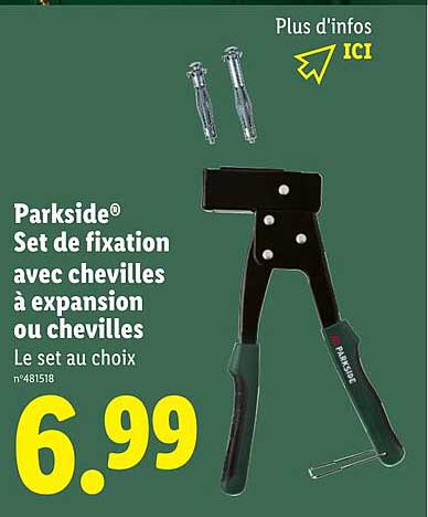 Parkside® Set de fixation avec chevilles à expansion ou chevilles