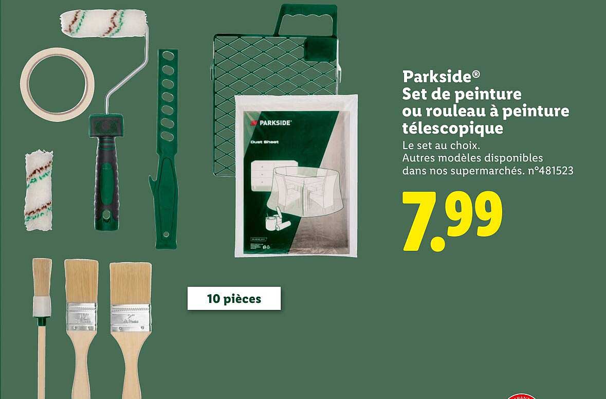 Parkside® Set de peinture ou rouleau à peinture télescopique