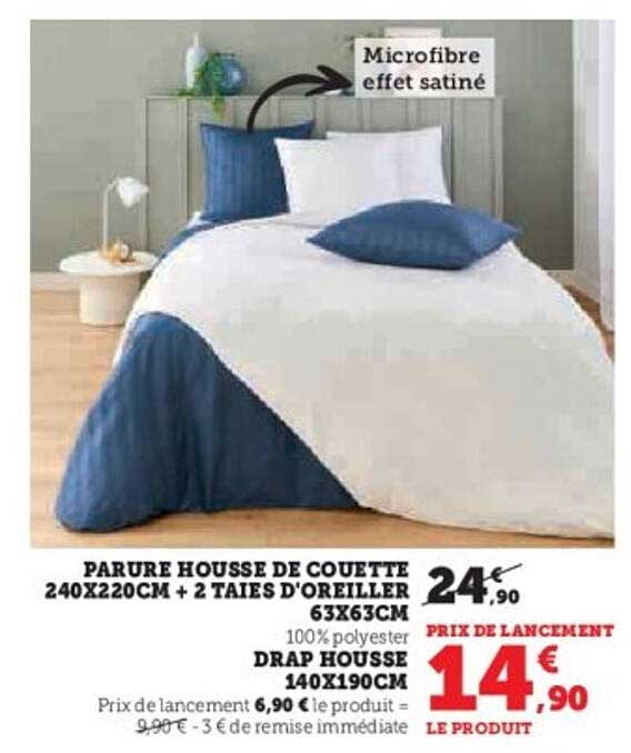 PARURE HOUSSE DE COUETTE 240X220CM + 2 TAIES D'OREILLER