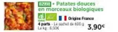 Patates douces en morceaux biologiques