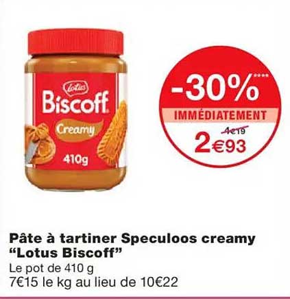 Pâte à tartiner Speculoos creamy "Lotus Biscoff"