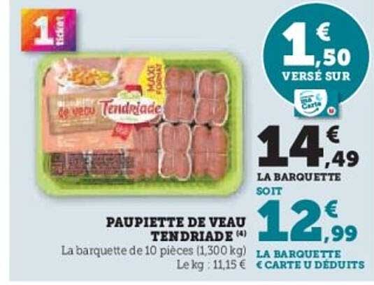 PAUPIETTE DE VEAU TENDRIADES