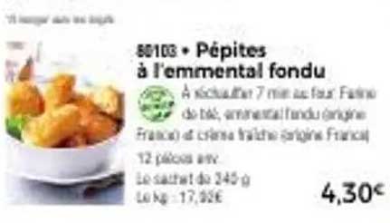 Pépites à l'emmental fondu