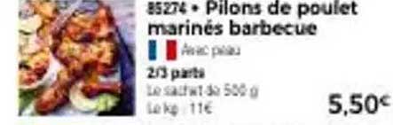 Pilon de poulet mariné barbecue