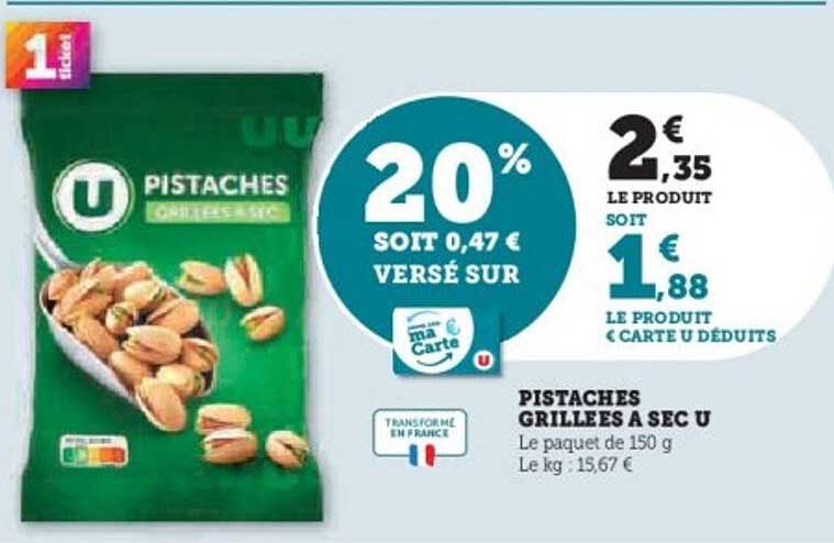 PISTACHES GRILLEES A SEC U