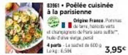 Poêlée cuisinée à la parisienne