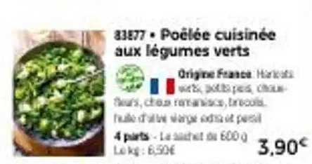 Poêlée cuisinée aux légumes verts