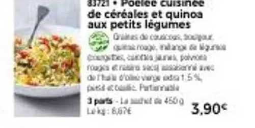 Poêlée cuisinée de céréales et quinoa aux petits légumes