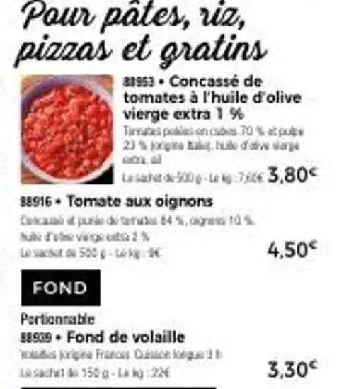 Pour pâtes, riz, pizzas et gratins
