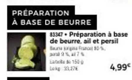 PRÉPARATION À BASE DE BEURRE