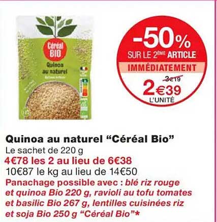 Quinoa au naturel “Céréal Bio”