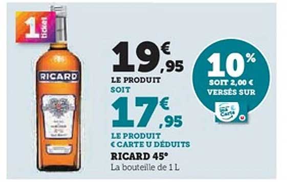 RICARD 45° La bouteille de 1 L