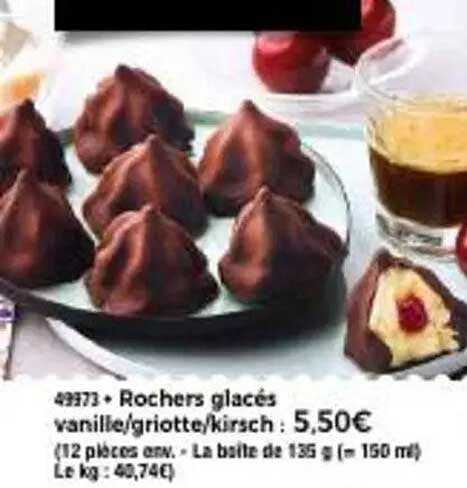 Rochers glacés vanille/griotte/kirsch