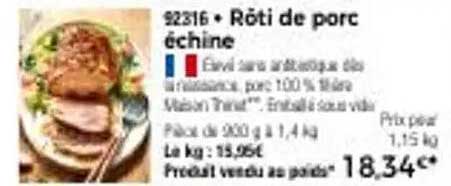 Rôti de porc échine