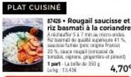 Rougail saucisse et riz basmati à la coriandre