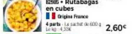 Rutabagas en cubes