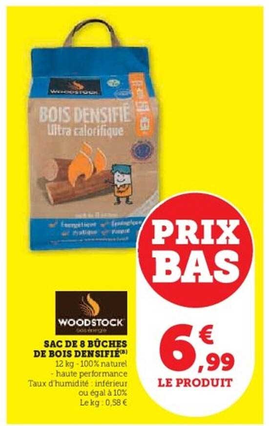 Sac de 8 bûches de bois densifié