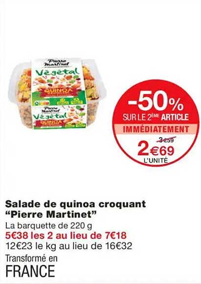 Salade de quinoa croquant “Pierre Martinet”