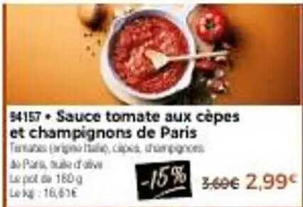 Sauce tomate aux cèpes et champignons de Paris