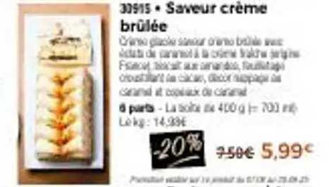 Saveur crème brûlée