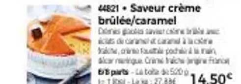 Saveur crème brûlée/caramel